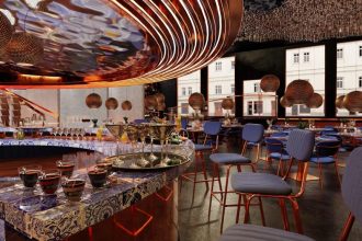 Efektowna aranżacja restauracji - Weronika Piechutek - konkurs Cerames - wyróżnienie ex aequo.