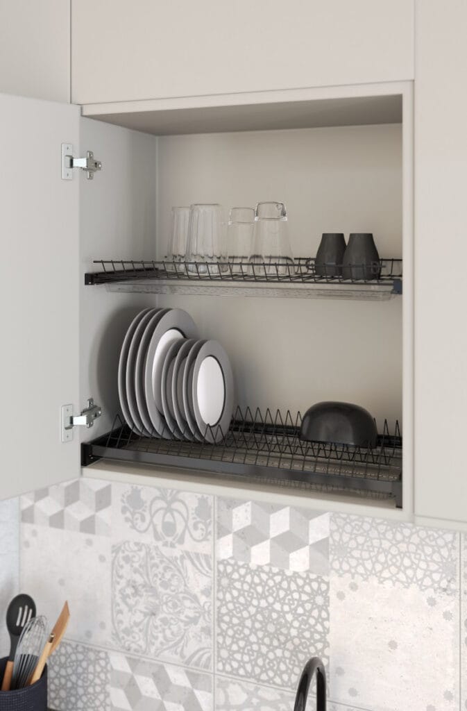 REJS - ocierarka Variant w kolorze szarym w białej szafce