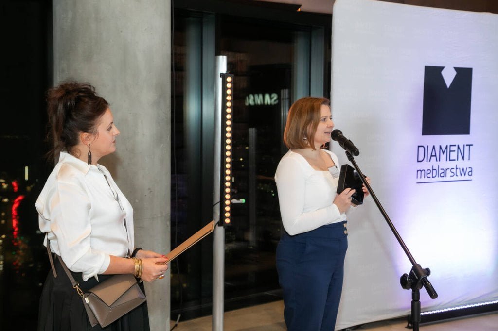 Za drugi Diament Meblarstwa 2024 dla GTV Poland dziękuje Magdalena Odzimkowska.