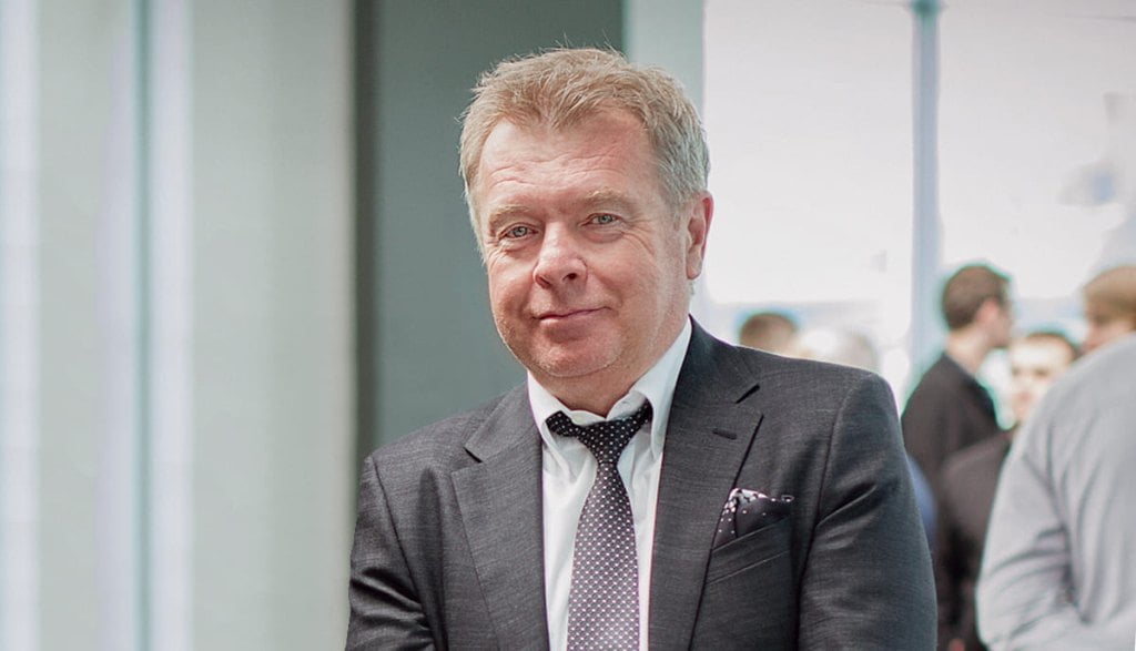 Bogdan Kaczmarek na 25-leciu firmy Profim, której był współwłaścicielem, 2016 r.