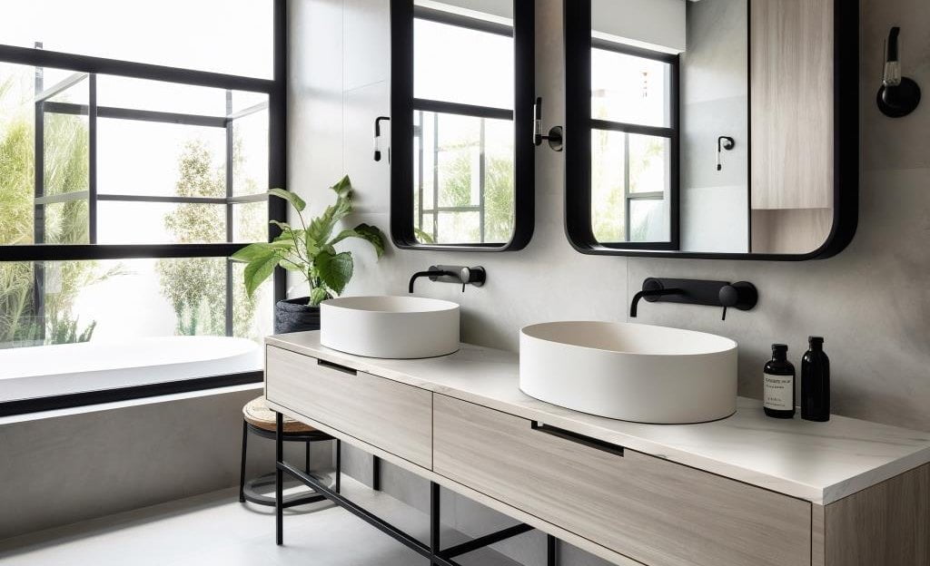 Glamour Wood Jasny R48005 oraz Marmur Bianco S63051 Pfleiderer.