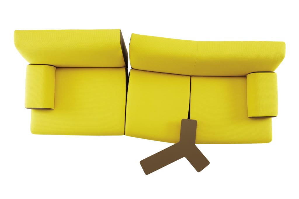 Moduły sofy „Entailes” (prod. Ligne Roset) różnią się wysokością oparć i głębokością siedzisk.