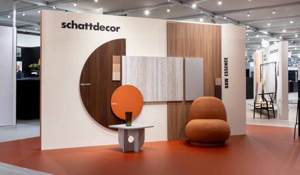 Schattdecor - stoisko na targach SICAM 2024 - dekory Raw Essence