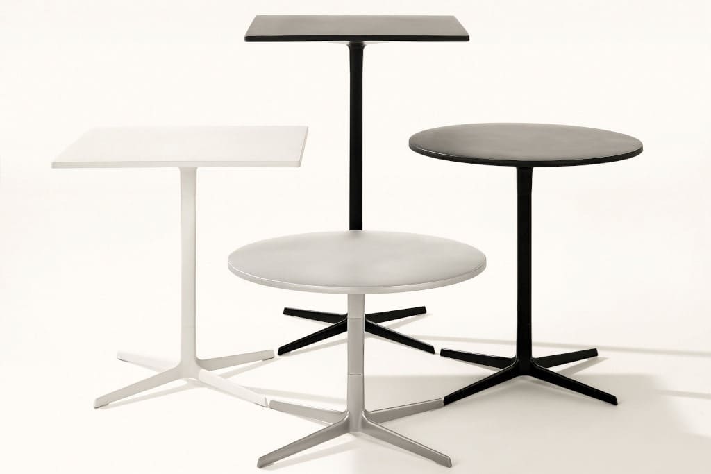 Stoliki „Ginger” (proj. Jean-Marie Massaud, prod. Arper) to uniwersalne meble do domu, barów i restauracji.