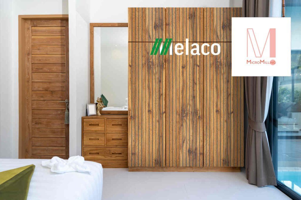 Melaco łączy nowoczesne technologie z klasycznym designem, tworząc produkty, które wnoszą harmonię i ciepło do wnętrza. Drzwi do szaf z popularnym efektem lameli wykonane w technologii Micro Milling.