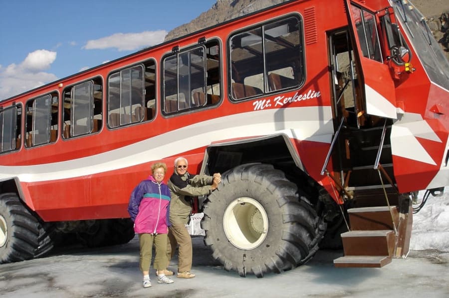 Na lodowcu Atabaska w Kanadzie.