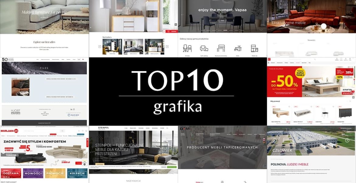 Najlepsze pod względem graficznym strony www, wybrane z 20 stron największych producentów mebli w Polsce.