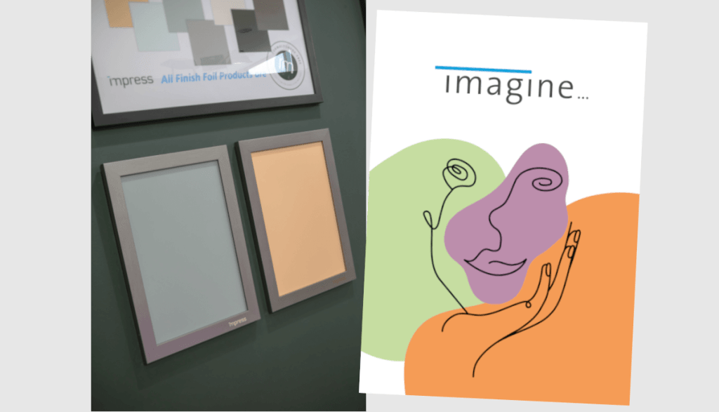 Ekspozycja targowa Impress Decor Polska na targach Meble Polska 2024 i wizualizacje graficzne.