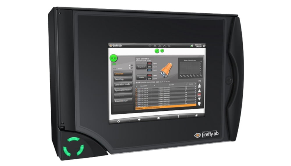 Centrala, interfejs systemu wykrywania i gaszenia iskier.