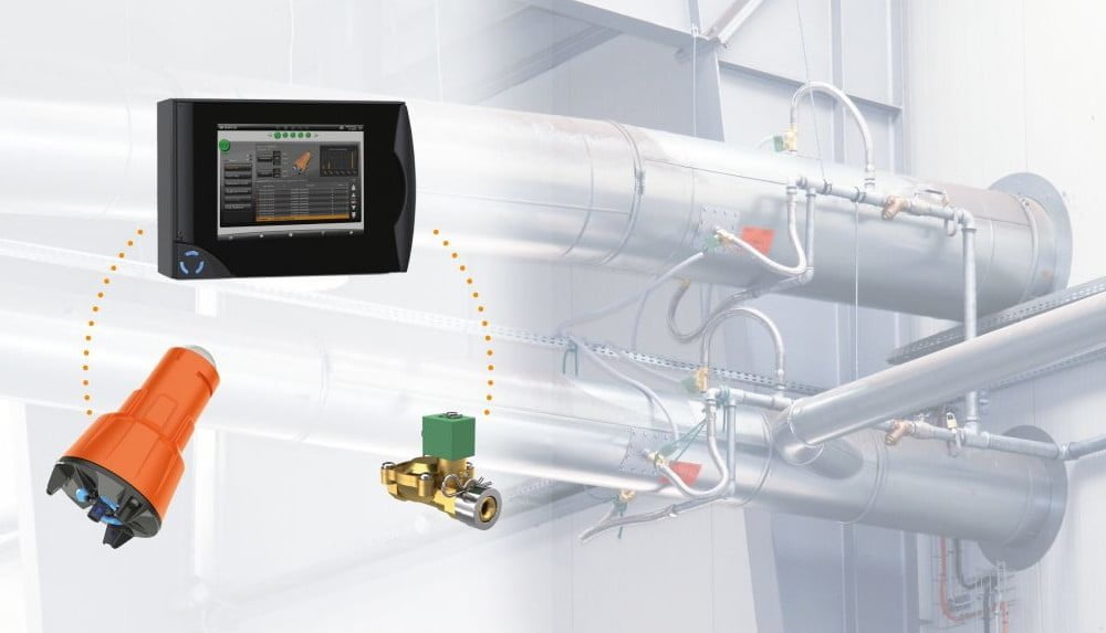 System wykrywania i gaszenia iskier.