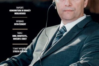 Okładka miesięcznika BIZNES.meble.pl - wydanie marzec 2024. Na okładce: Zilahi Imre, Przewodniczący Stowarzyszenia Wydwnictw Meblarskich (International Alliance of Furnishing Publications - IAFP).