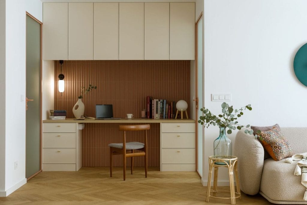 Pastelowe wnętrze na Powiślu, projekt Jacka Tryca.