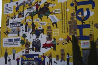 Mural IKEA w Lubawie.
