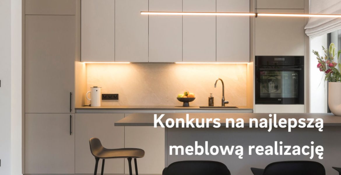 Plansza informacyjna konkursu dla stolarzy organizowanego przez REHAU.