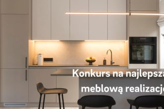 Plansza informacyjna konkursu dla stolarzy organizowanego przez REHAU.