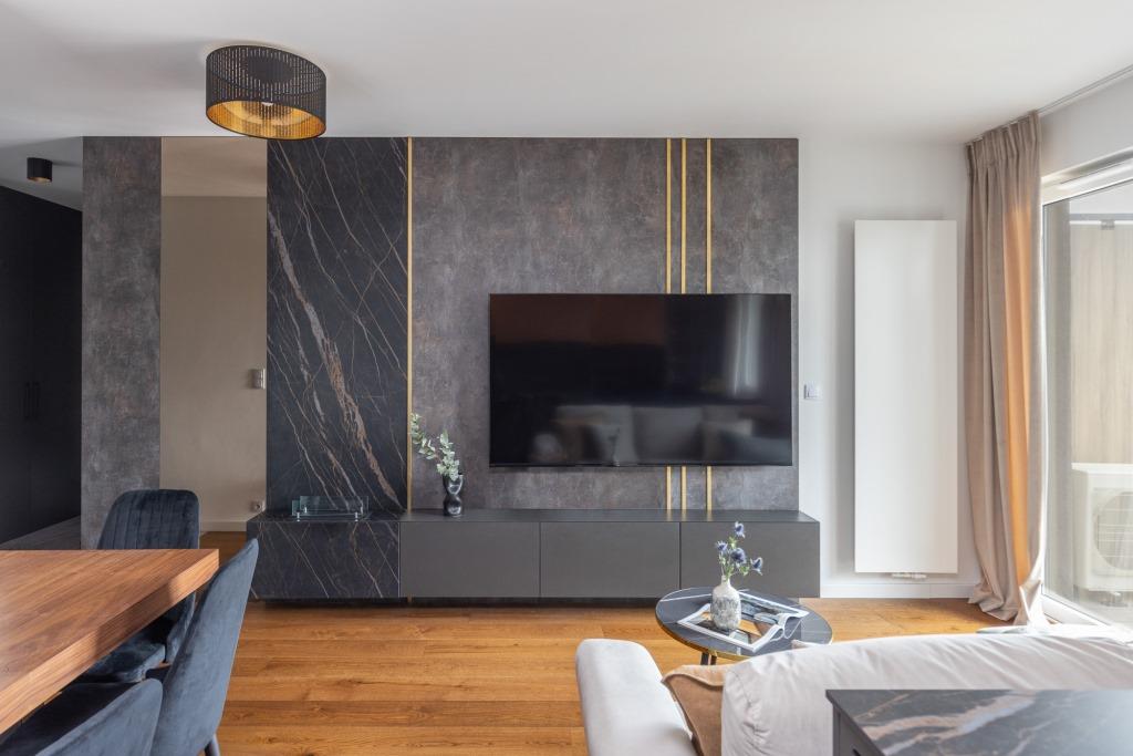 Salon w stylu modern classic.