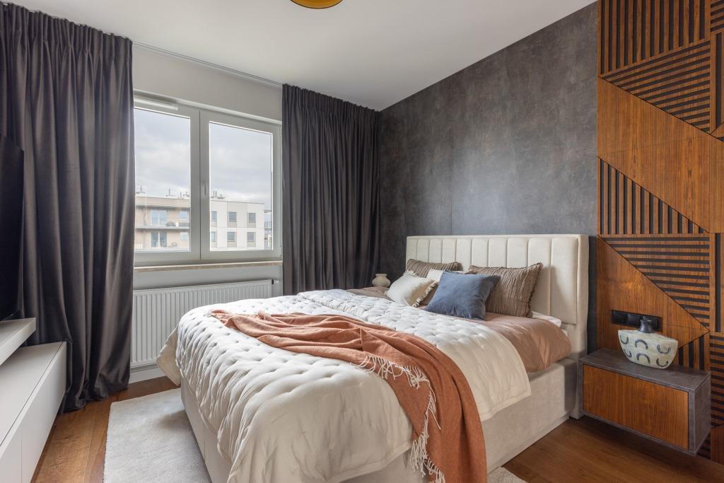 Sypialnia w stylu modern classic.