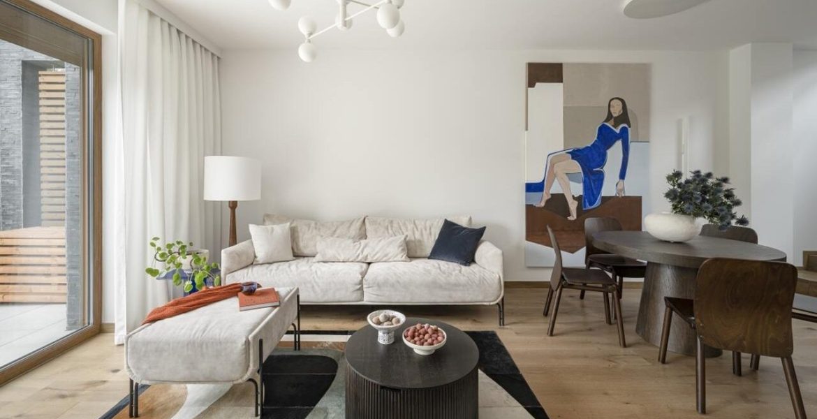 Ponad 105-metrowy apartament w stylu Bauhaus zaprojektowała architektka Agnieszka Musiał-Chmielnik.