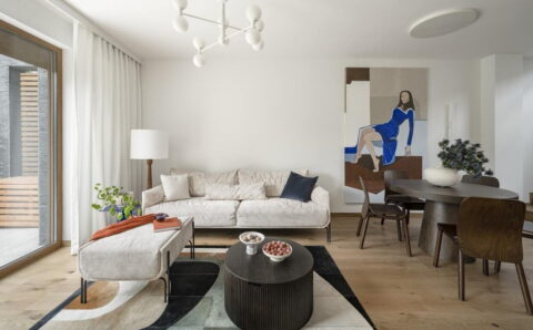 Ponad 105-metrowy apartament w stylu Bauhaus zaprojektowała architektka Agnieszka Musiał-Chmielnik.