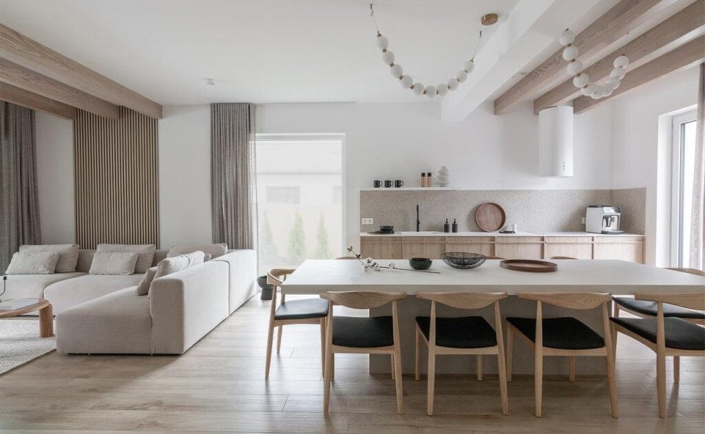 Styl japandi we wnętrzach domu.