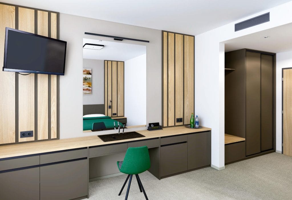 Sevroll System - profile Gola w hotelowym pokoju