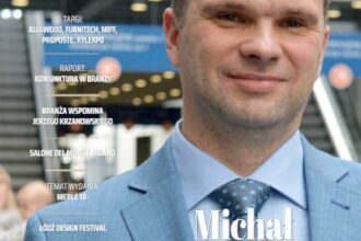 Okładka miesięcznika BIZNES.meble.pl - wydanie czerwiec-lipiec 2024. Na okładce: Michał Strzelecki, dyrektor biura Ogólnopolskiej Izby Gospodarczej Producentów Mebli.