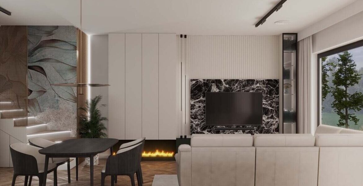 Modne tapety we wnętrzu, które zaprojektowała pracownia Interiorsy.