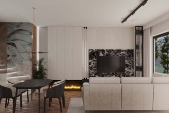 Modne tapety we wnętrzu, które zaprojektowała pracownia Interiorsy.