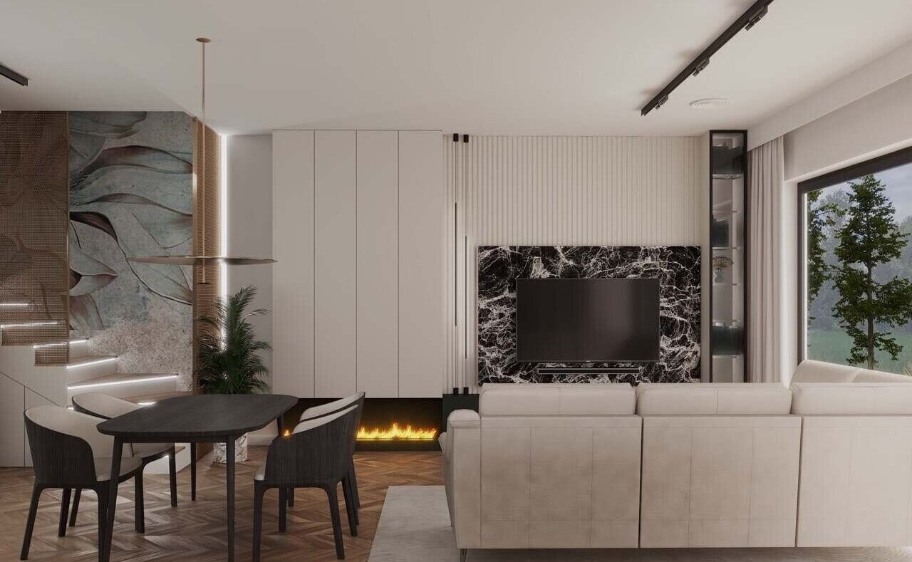 Modne tapety we wnętrzu, które zaprojektowała pracownia Interiorsy.