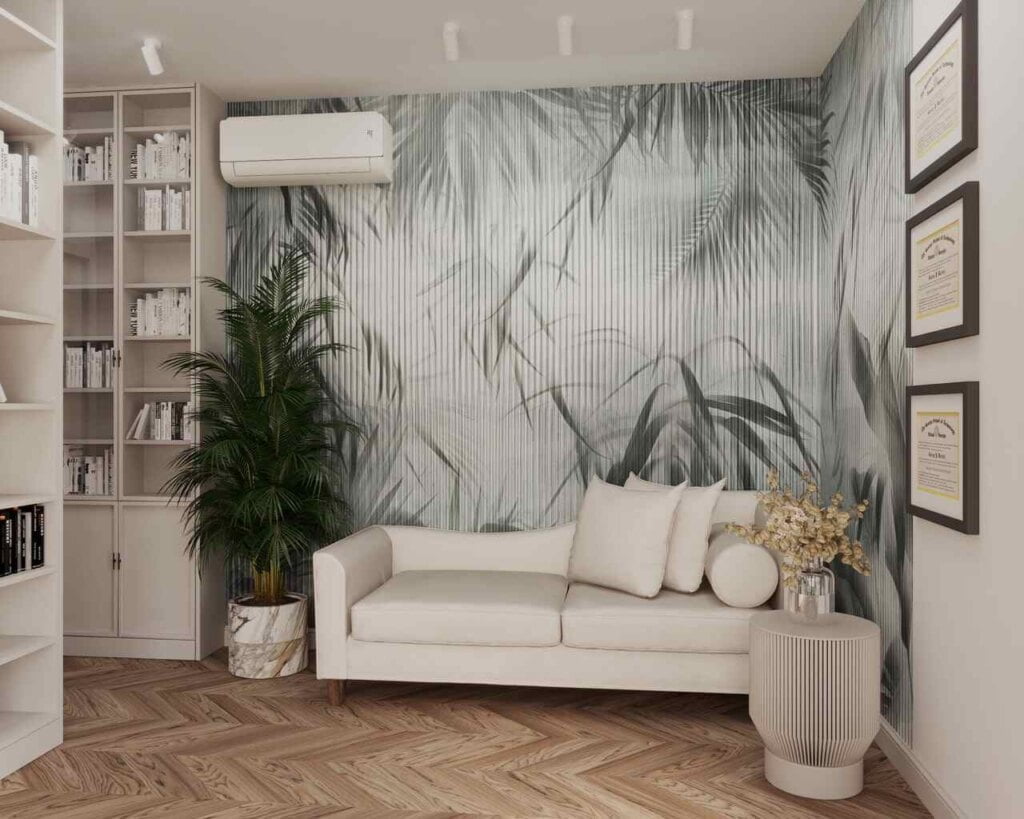 Modne tapety we wnętrzu, które zaprojektowała pracownia Interiorsy.