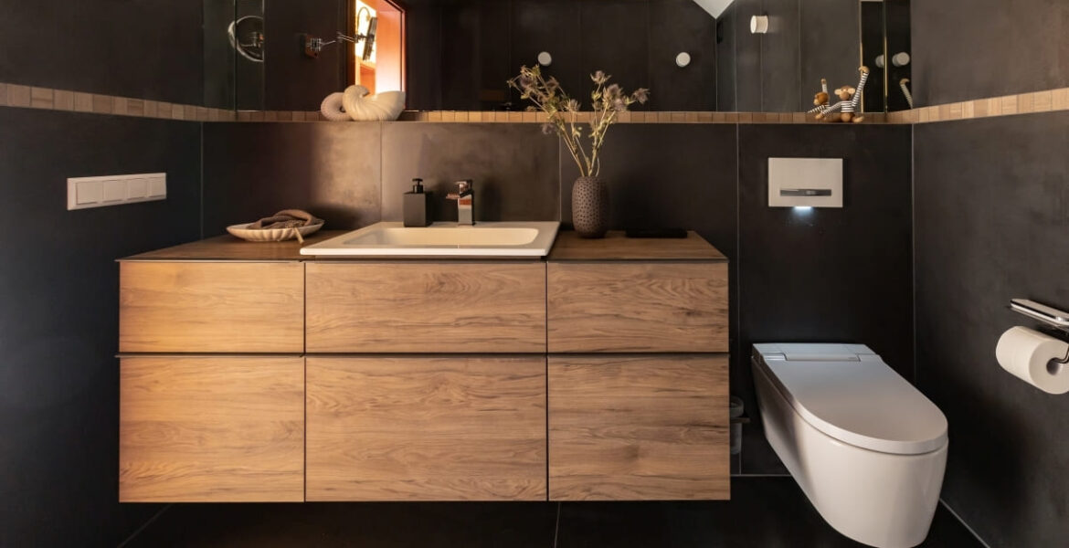 Łazienka na parterze proj. Kasia Orwat.