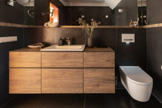 Łazienka na parterze proj. Kasia Orwat.