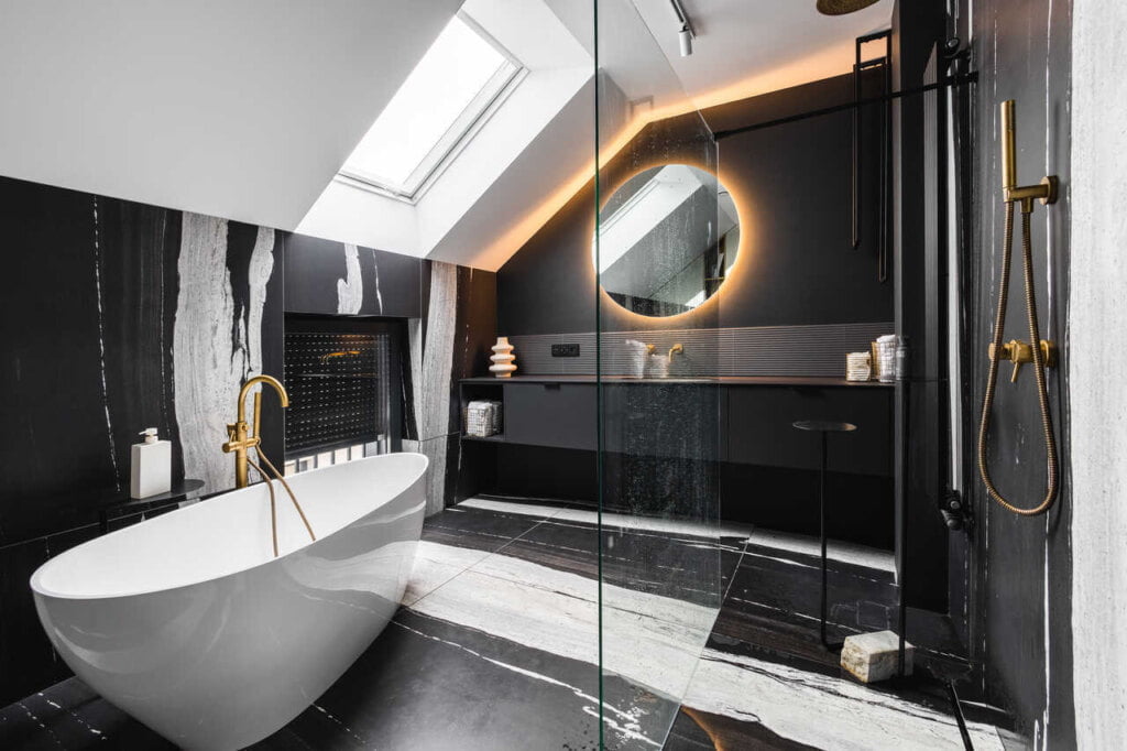 Łazienka, którą zaprojektowała Karolina Janczy.
