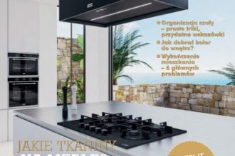 Okładka wydania specjalnego miesięcznika BIZNES.meble.pl: NA WYMIAR - 2024. Na okładce: Nowy okap wyspowy Maris firmy Franke. Fot. Franke.