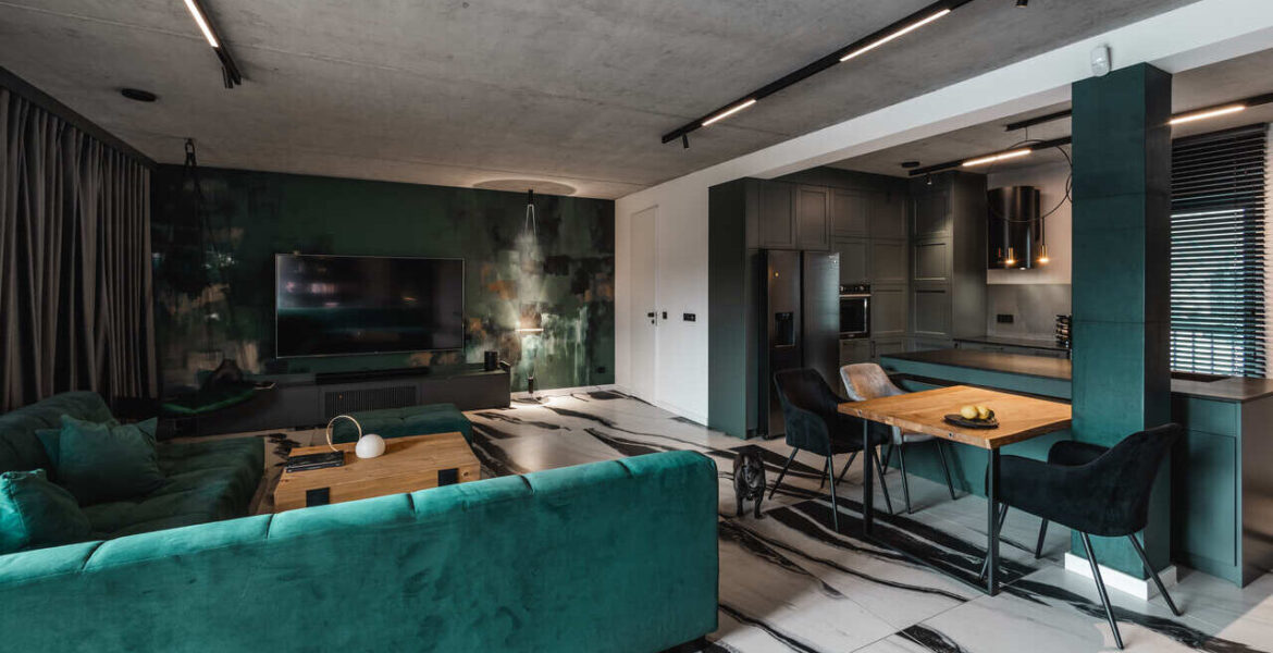 Salon, który zaprojektowała Karolina Janczy.