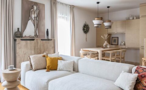 Wnętrze w stylu boho.