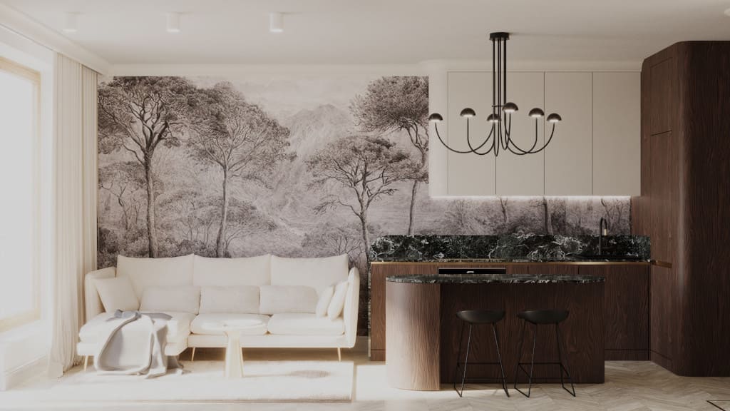 Motywem przewodnim w tym wnętrzu stała się natura.