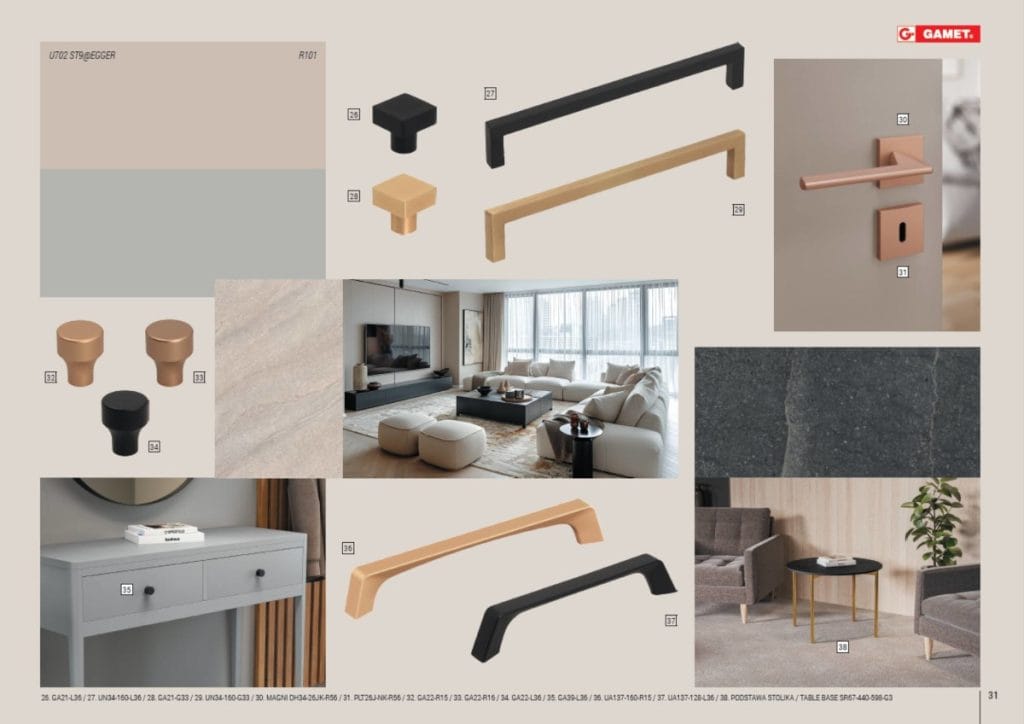 Gamet - TrendBook 2025/2026 - złoto i czarny mat w stylu modern