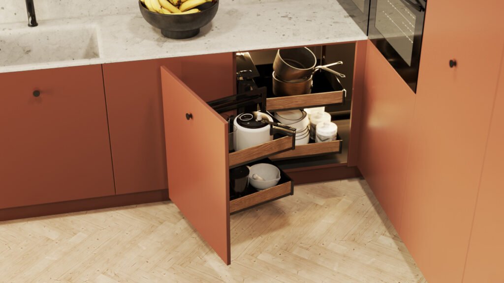 Rejs - Puro Corner Space Plus - czarny z otwartym frontem