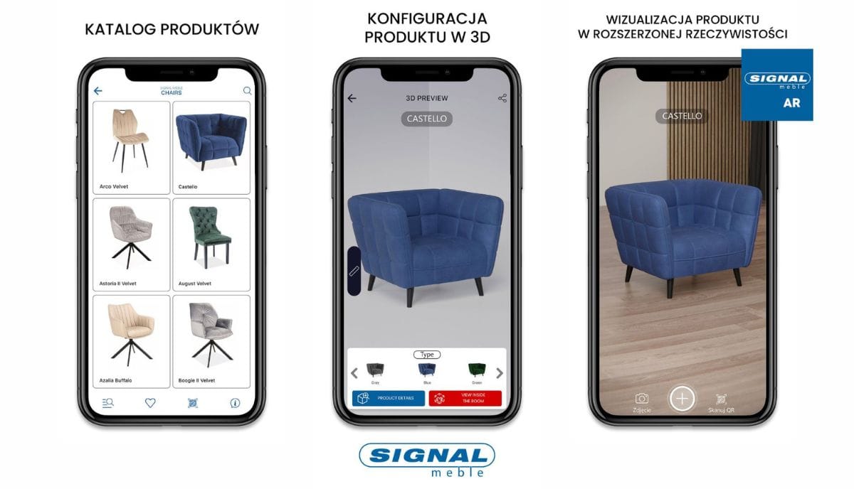 Konfigurator 3D ARLITY dla Signal Meble – interaktywny podgląd i prezentacja oferty mebli