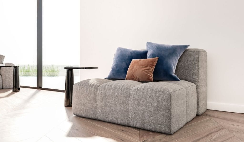 Modułowy narożnik tapicerowany w nowoczesnym wnętrzu – Brattex meble modułowe.