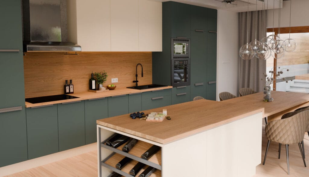 Blaty robocze Feelwood i panele wnękowe EGGER, H1385 ST40 Dąb Casella naturalny. Fot. EGGER Holzwerkstoffe.