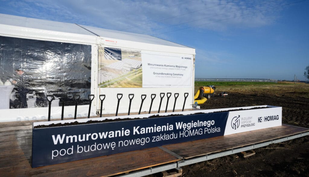 Wmurowanie kamienia węgielnego pod budowę nowej fabryki - inwestycji Grupy Homag w Środzie Wielkopolskiej
