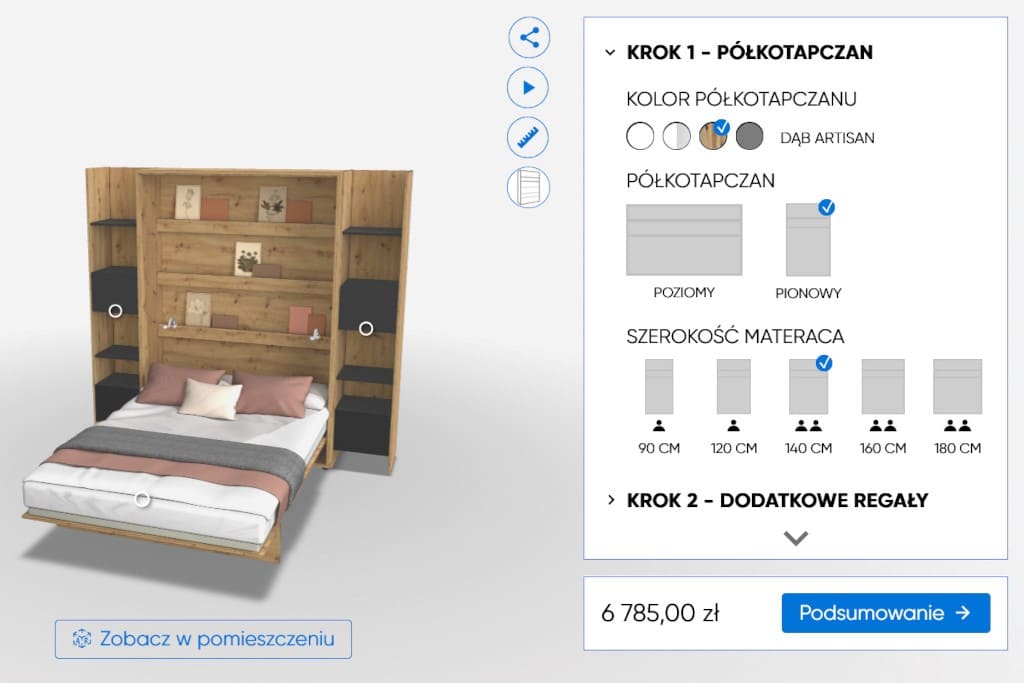 Konfigurator 3D z funkcją Rozszerzonej Rzeczywistości dla półkotapczanów dla marki Lenart - ARLITY