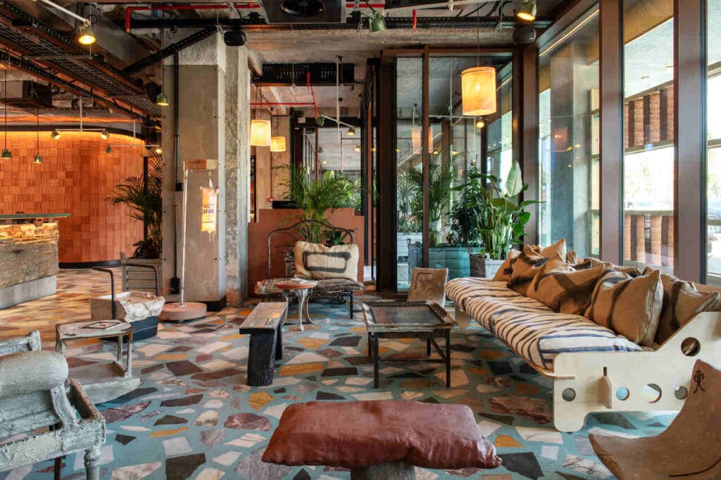 Lobby Jam Hotel w Lizbonie, proj. Lionel Jadot. Fot. Mireille Roobaert.