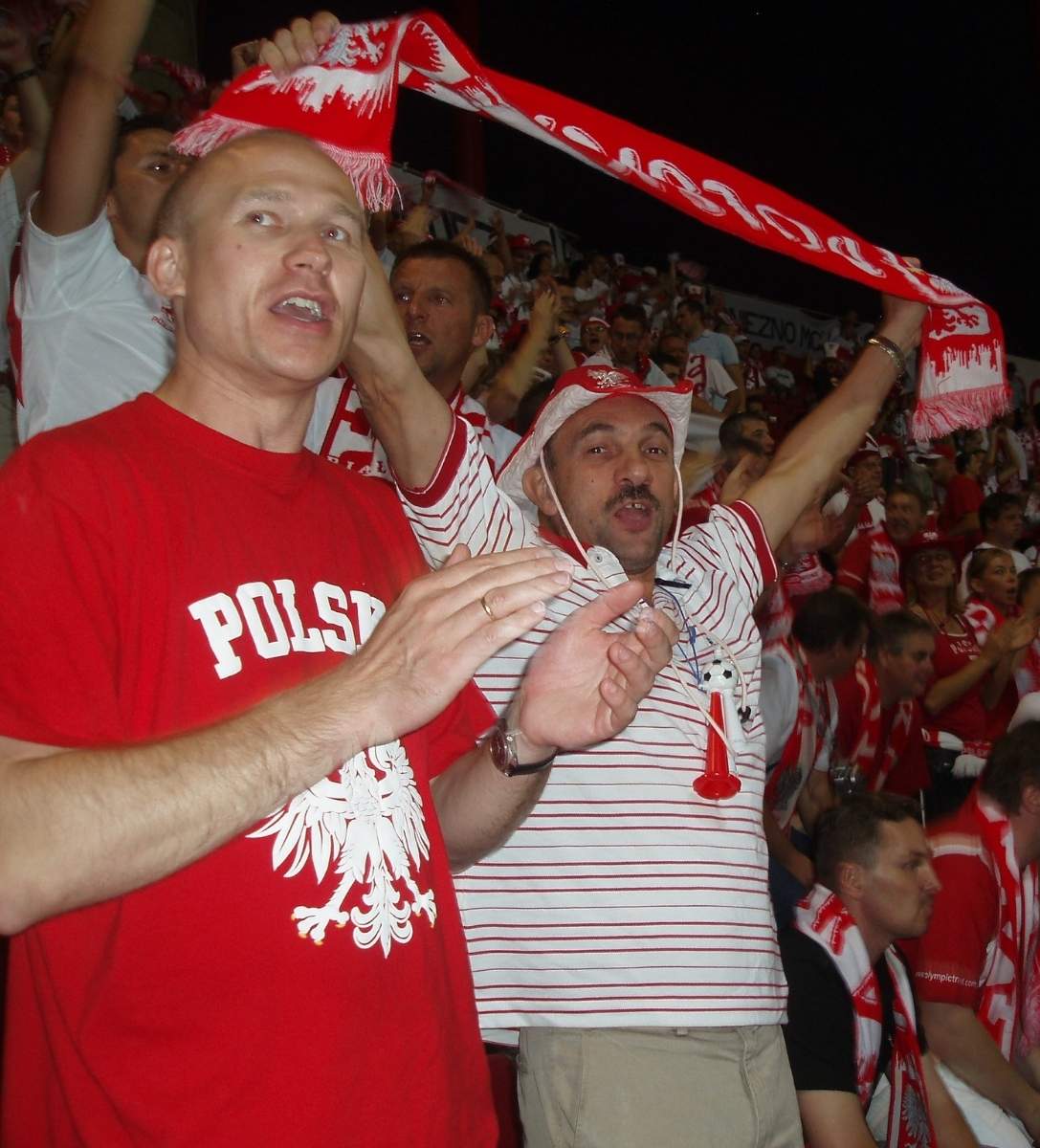 Jan Szynaka na meczu z przedstawicielem firmy Interprint.