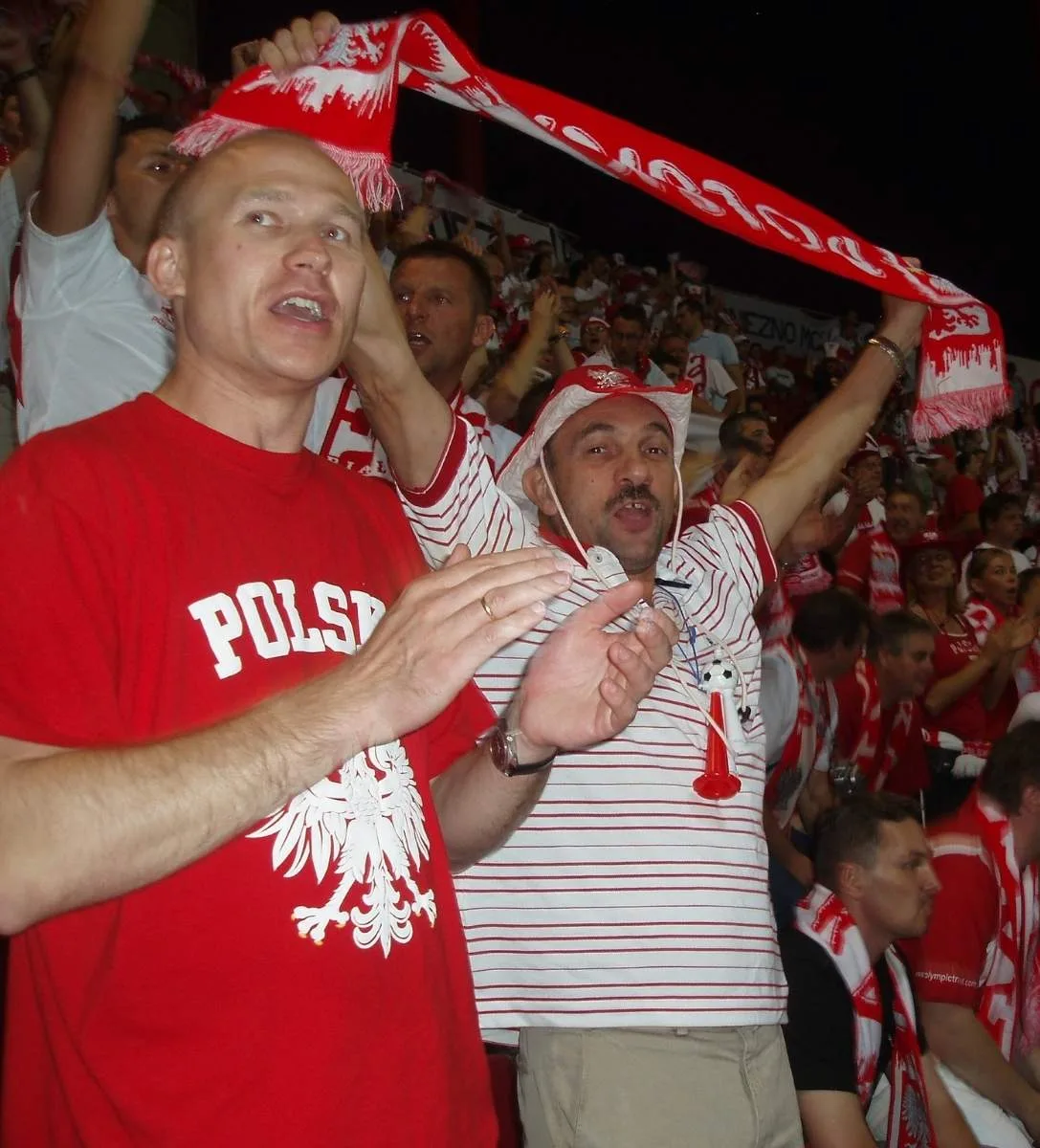 Jan Szynaka na meczu z przedstawicielem firmy Interprint.