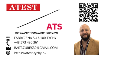 ATEST wizytówka firmowa ze zdjęciem
