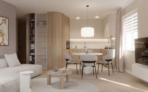 Kuchnia, projekt architekt wnętrz Weroniki Budzichowskiej z pracowni To Be Design.