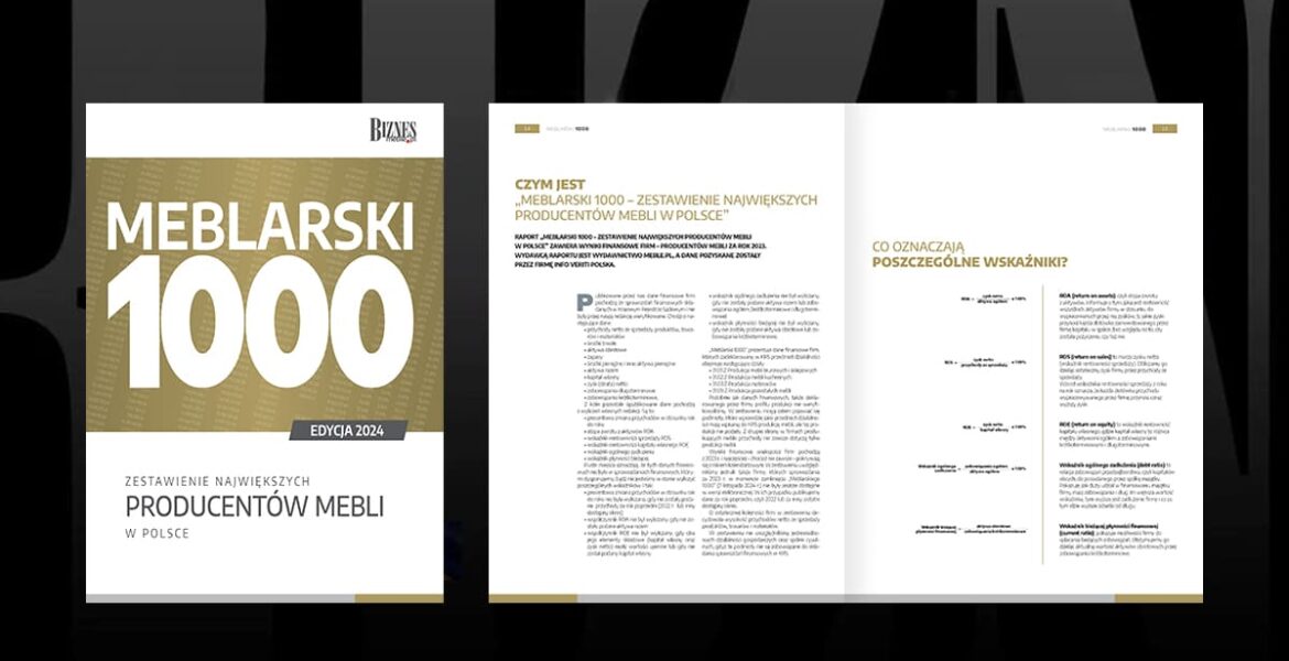„Meblarski 1000 – zestawienie największych producentów mebli w Polsce” (edycja 2024).